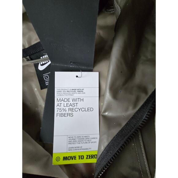 Nike Women's Translucent Hooded Speckled Gray Oversized Pullover Rain Coat SizeL - Picture 7 of 12